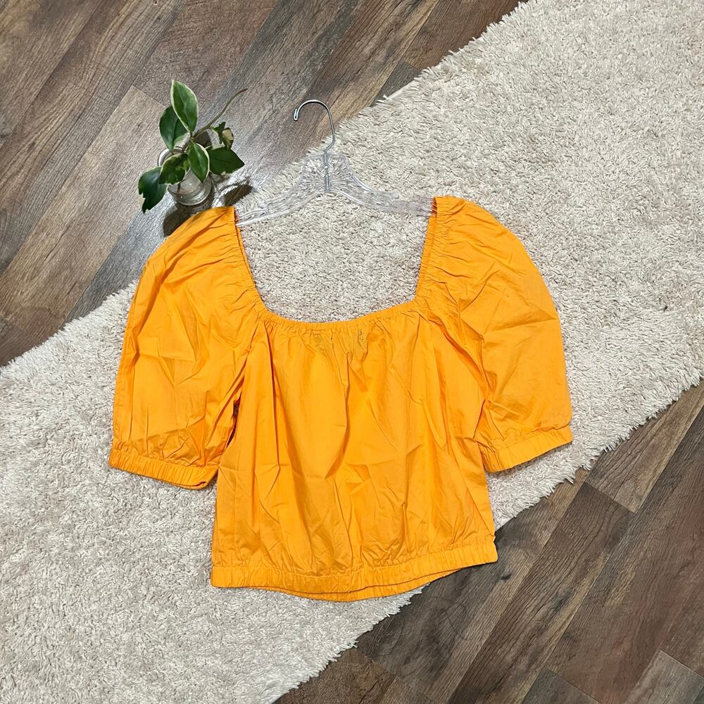 Nordstrom Code X Mode Size Large Orange Puff Slee… - image 6